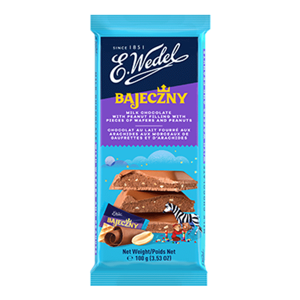 Chocolate Milk Bajeczny with Peanuts & Wafers – Bar – 3.53 oz (100 gr)